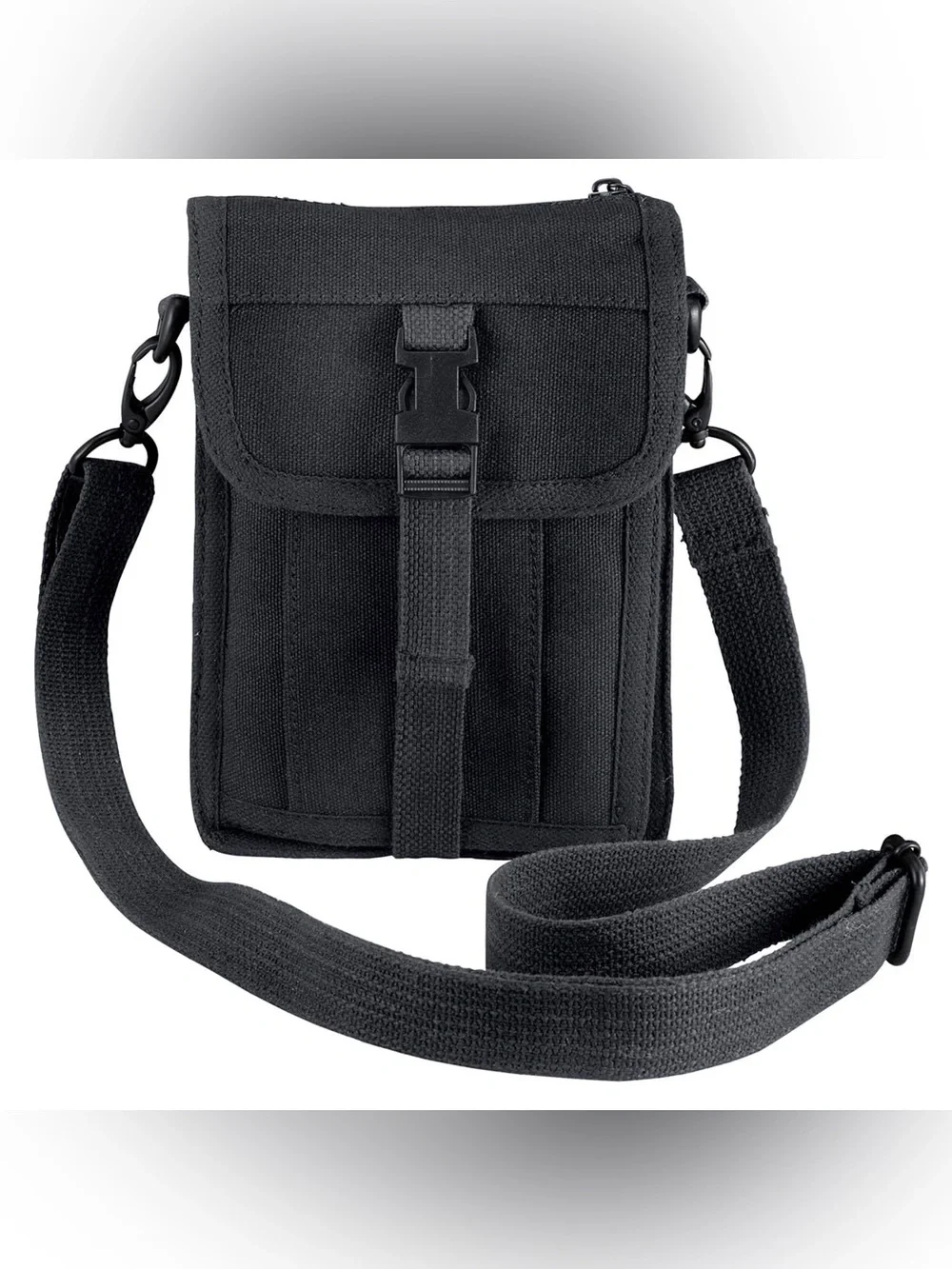 Rothco Canvas Travel Portfolio Bag Black Crossbody Travel Pouch - NWOT